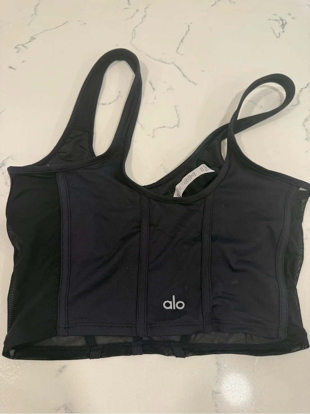 ALO Yoga Black Longline Support Bralette